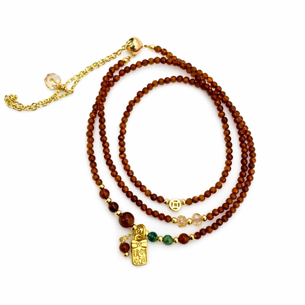 Orange Garnet Adjustable Necklace - image 2